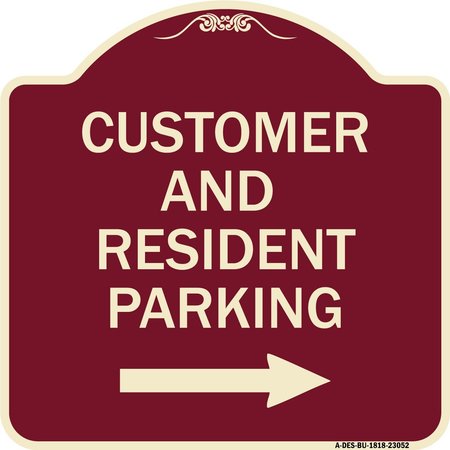SIGNMISSION Reserved Parking Customer and Visitor Parking Heavy-Gauge Aluminum Sign, 18" x 18", BU-1818-23052 A-DES-BU-1818-23052